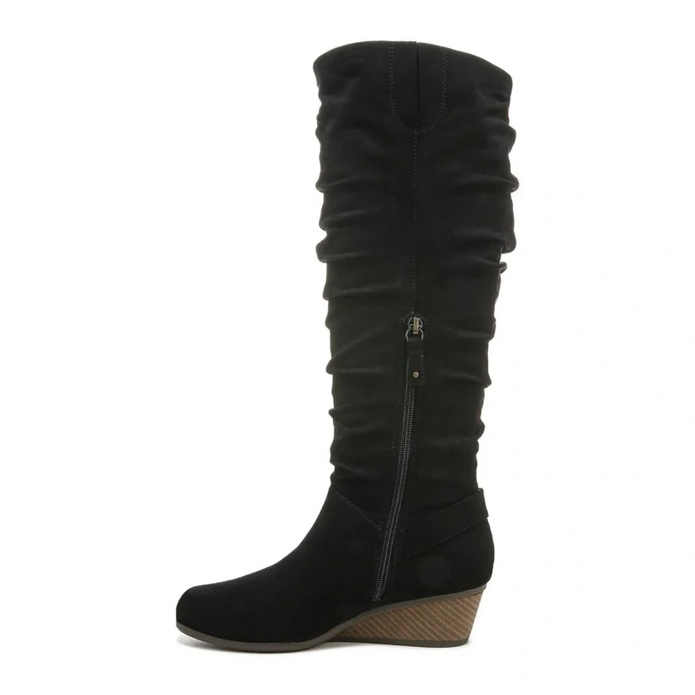 Dr. Scholl's Shoes Womens Break Free Faux Suede Slouchy Knee-High Boots